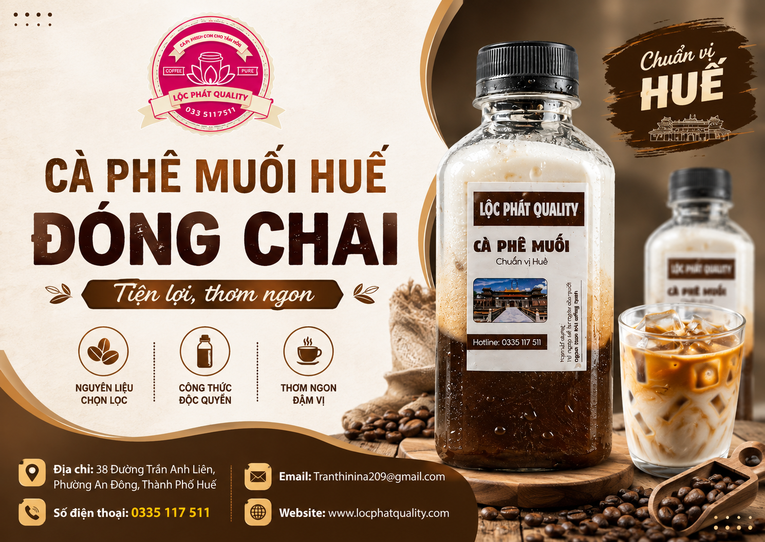 Cà phê muối đóng chai tiện lợi