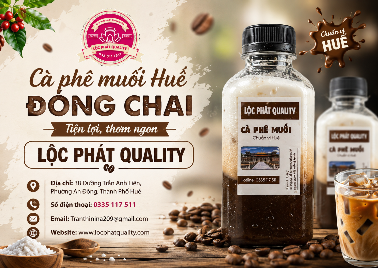 Cà phê muối đóng chai Huế