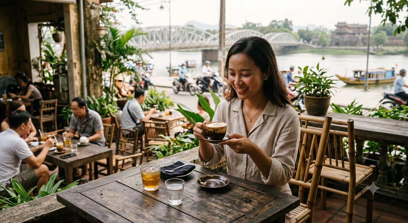 Trải nghiệm thưởng thức Cà phê muối Huế đúng điệu