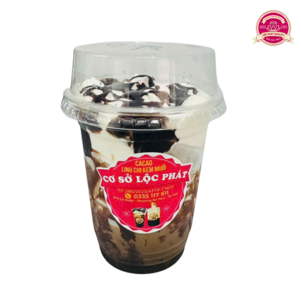 Cà phê cacao linh chi kem muối dạng ly